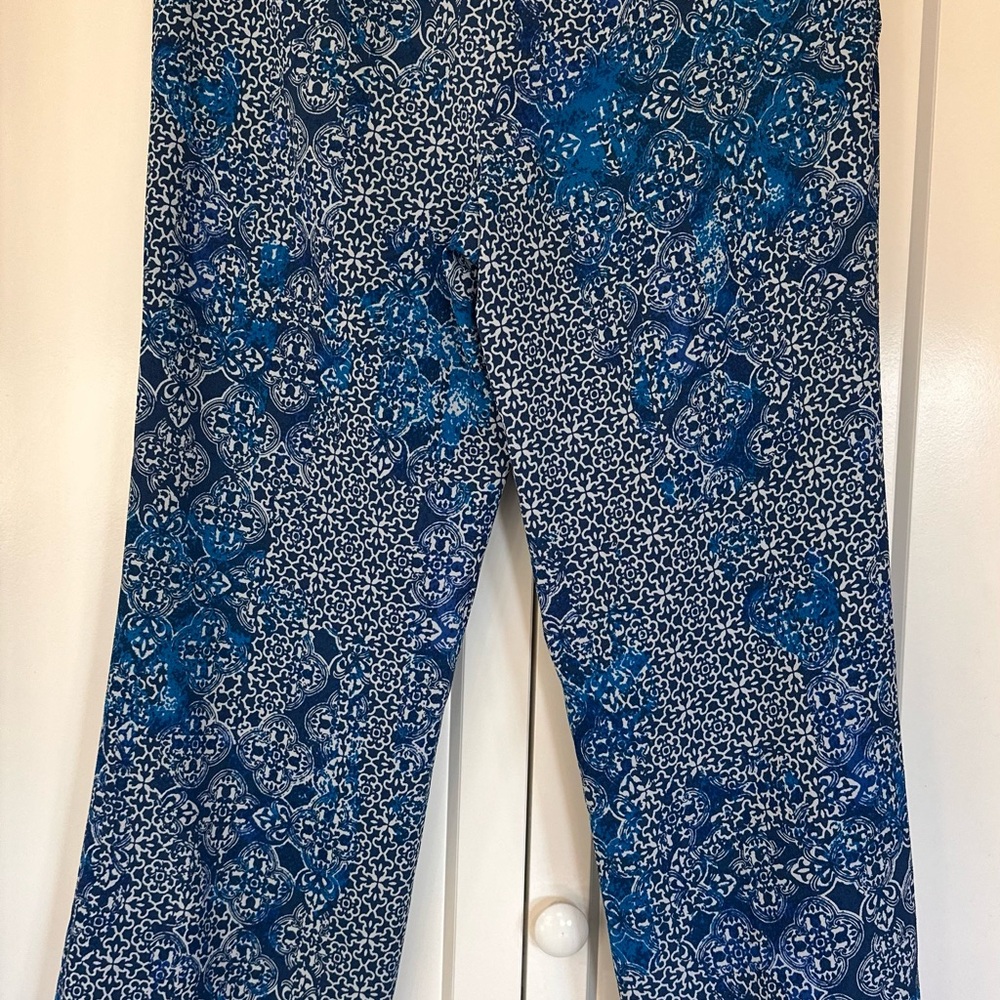 Banana Republic Blue Printed Straight-Leg Jeans